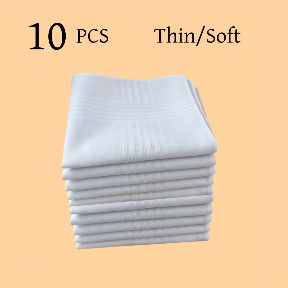 TEMU 39.5cm/15.55in Pure Cotton Men Handkerchief Suit Pocket Square Pet Dog Neck Scarf School Diy Making 10pcs