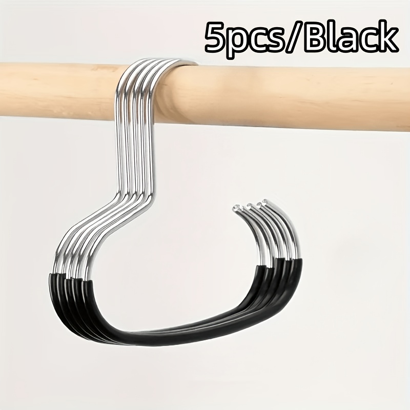 TEMU 5pcs Stainless Steel Hat Hanger Organizer, Non-slip Round Ring Closet Hooks For Hats, Socks, Scarves, And Underwear - Space-saving Storage