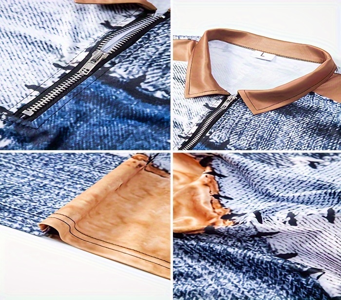 mens vintage matching shirt casual breathable half zipper long sleeve shirt for outdoor activities details 2