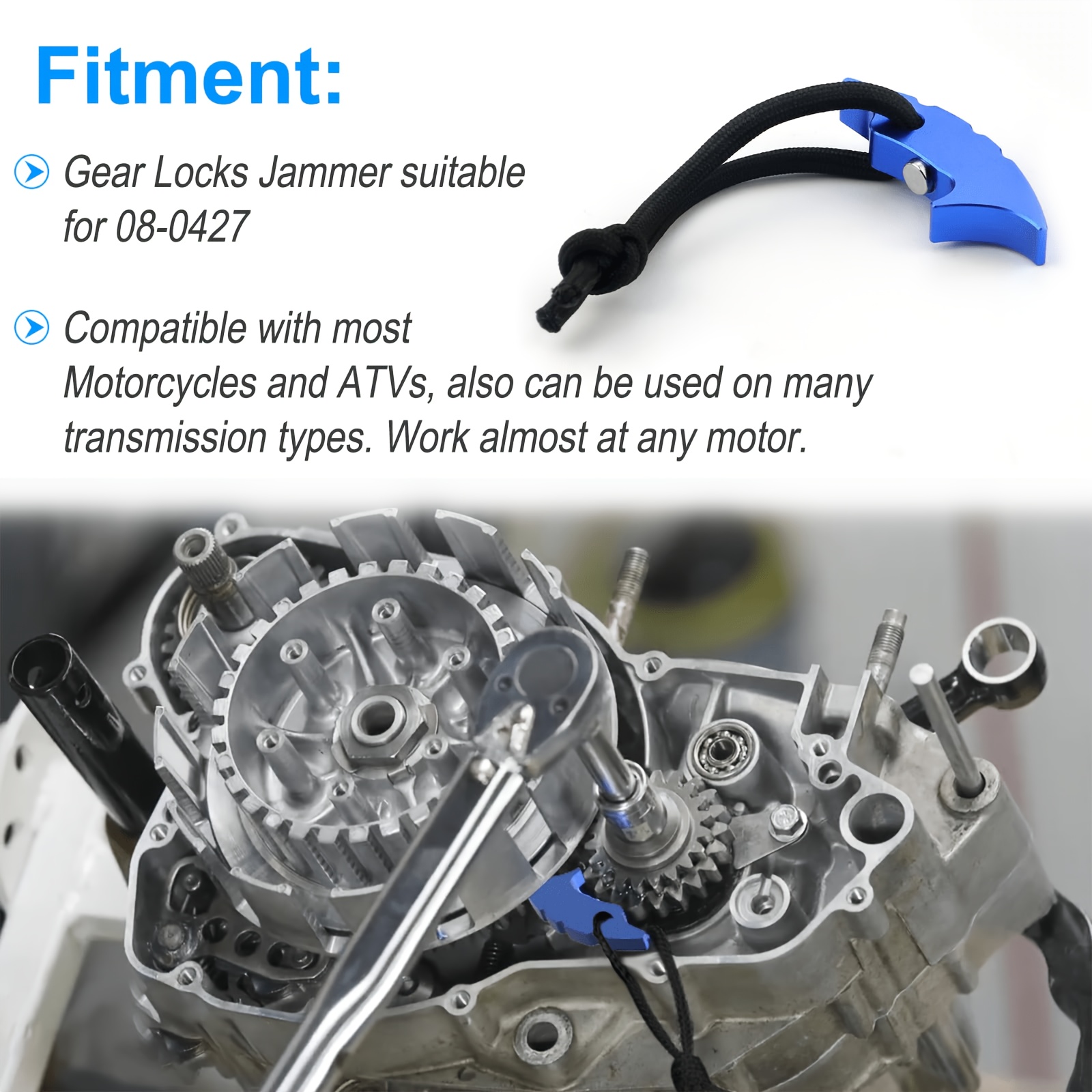TEMU 1pc Gear Lock Jammer Tool Compatible For Most Atvs And Motorcycles, And Cvt Systems, Universal Motorcycle Tools
