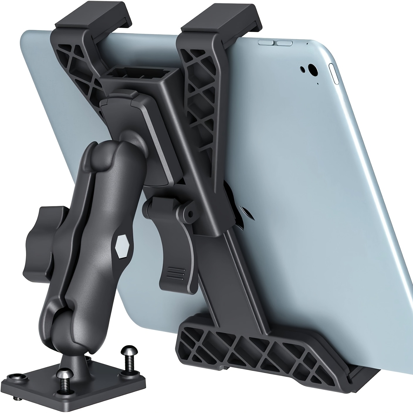 TEMU Heavy Duty Drill Base Tablet Holder, 360 Degree Adjustable, Compatible With 7-11 Inch Ipad/galaxy/phone, For Car Dashboard, Truck, Wall, Desk,