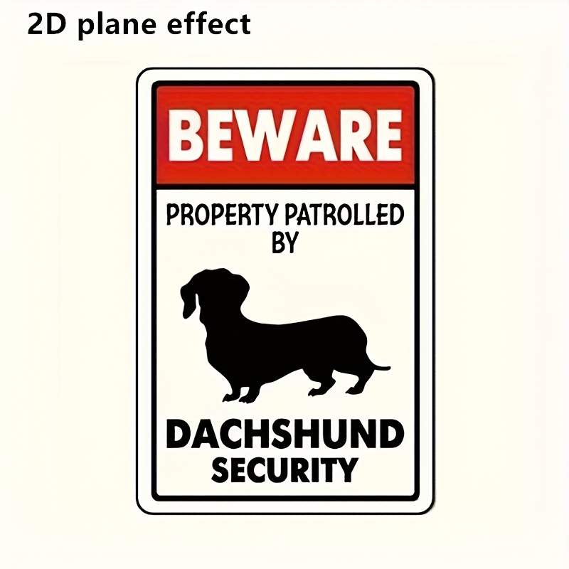 TEMU 2d Flat - Small Dog Safety Warning-5.85 "x 7.8" Patrol Safety Sign, Red And White, 2d Plane Effect Design, Suitable For Outdoor And Indoor Use,
