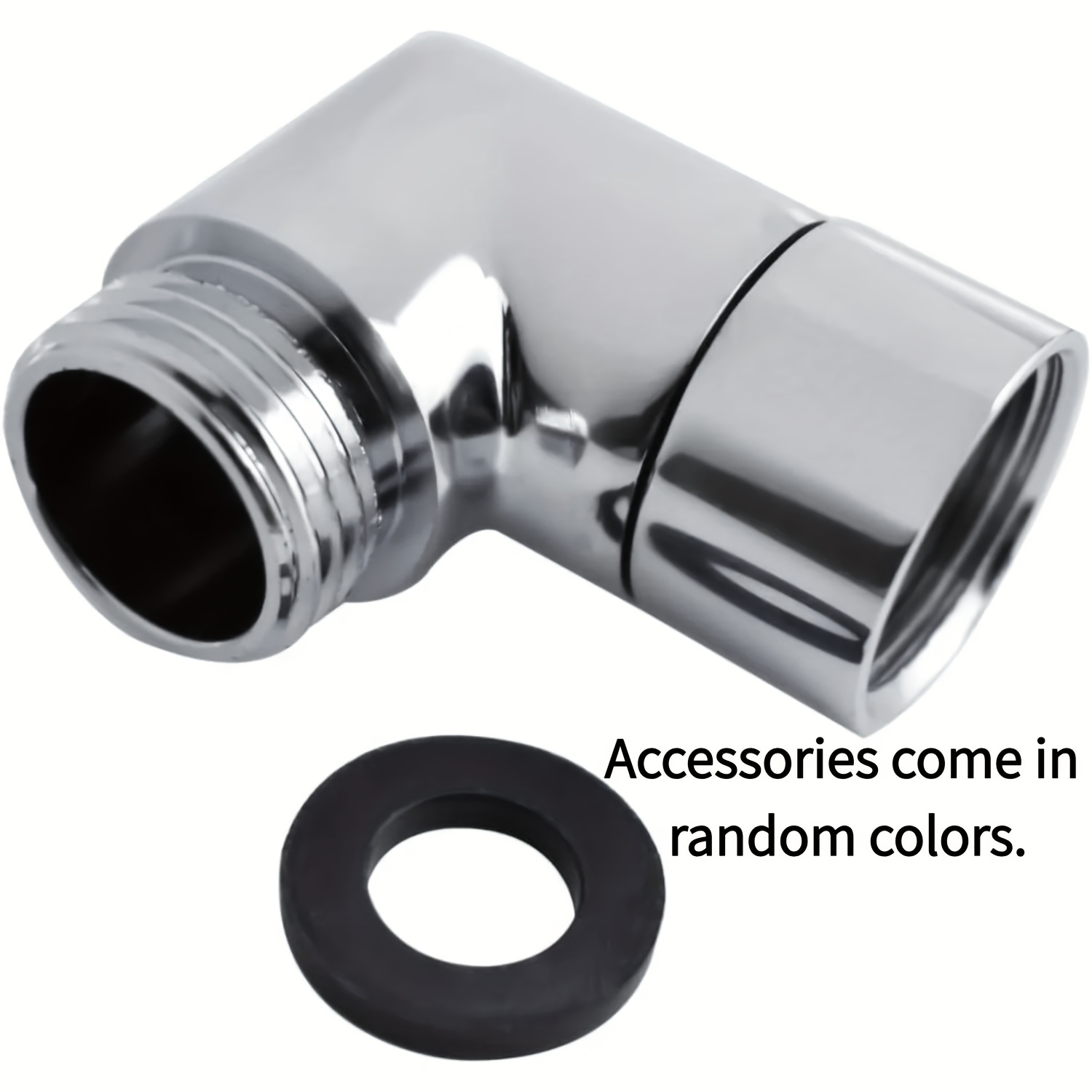 Image of Heavy-duty Shower Head Elbow Adapter - 90-degree Angle, Corrosion-resistant, With Washer For - Compatible With Handheld And Wall-mounted Showers