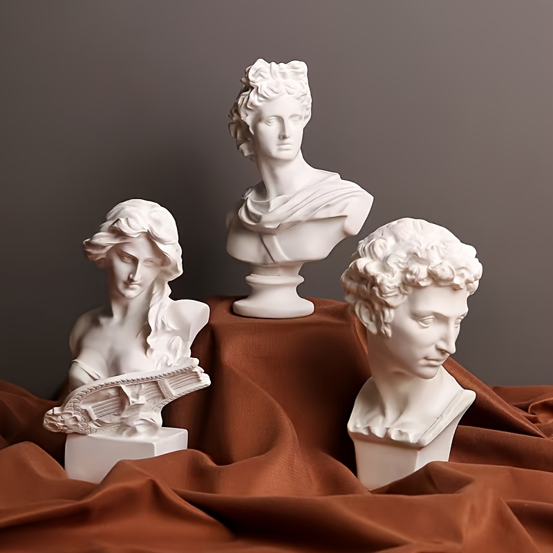 Image of 3pcs Set Roman Mini Statues Ancient Greek Sculptures Decorative Gifts Decoration Nordic Decoration For Halloween Thanksgiving Christmas Decorations Collectible Figurines