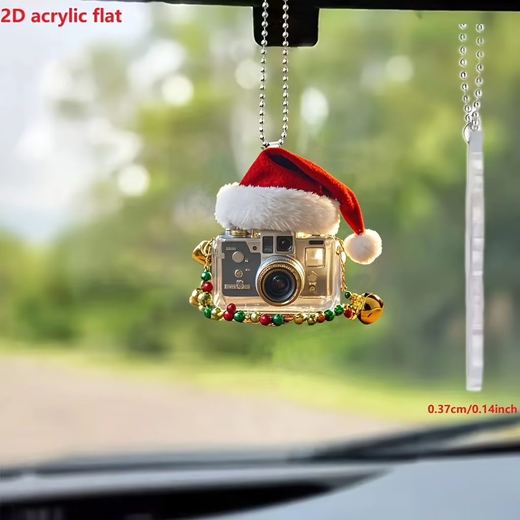 

Versatile Acrylic Camera Pendant - Car, Backpack & Keychain Decor | Ideal Christmas Gift, Thanksgiving