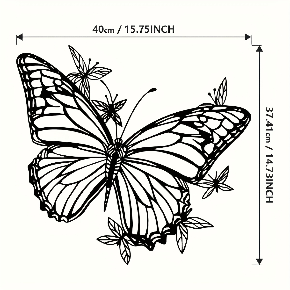TEMU Une sculpture murale en métal papillon - 1 pièce de style Art Déco, inspirée par les décorations murales d'animaux pour salon et chambre à