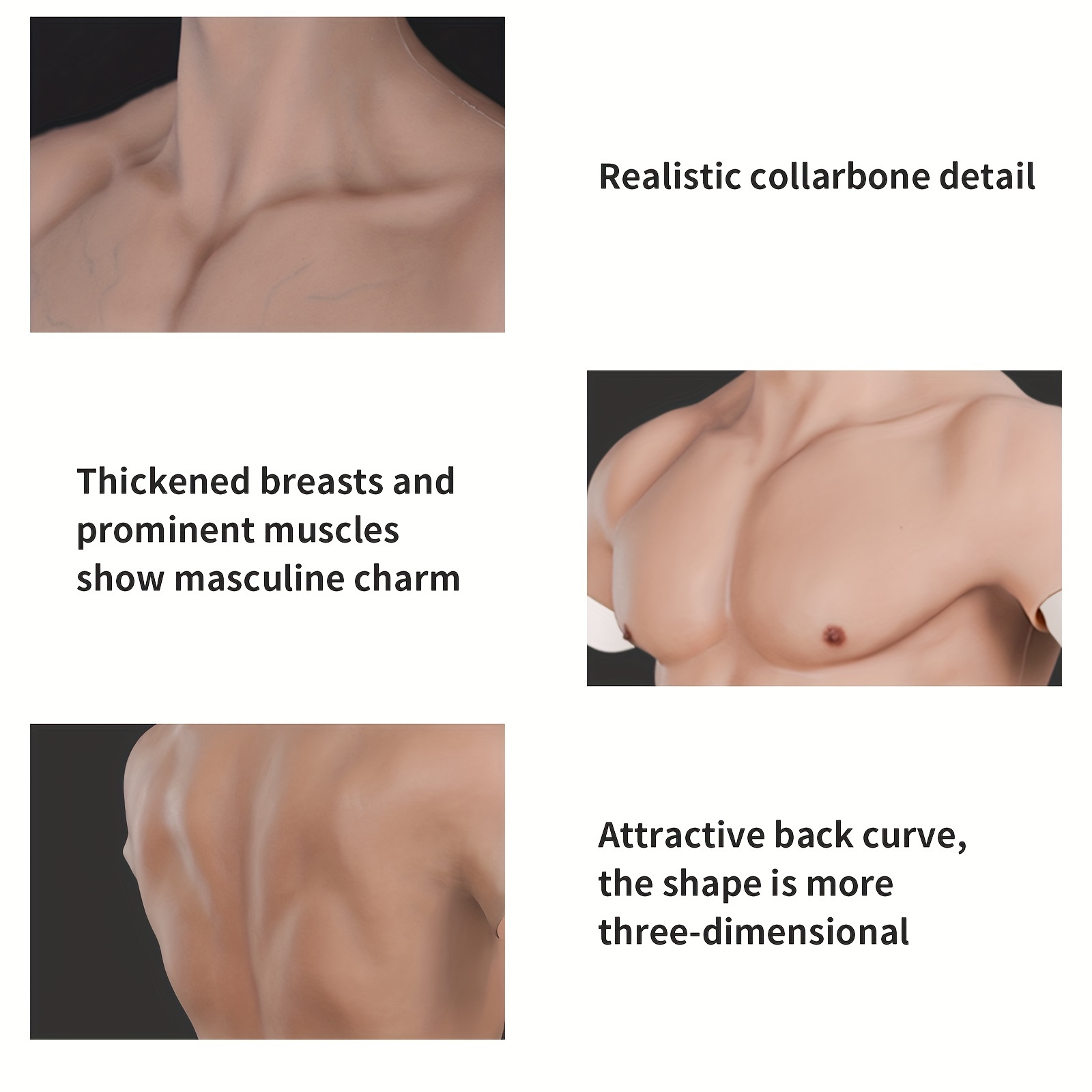 Silicone Realistic Muscle Male Suit Chest - Temu