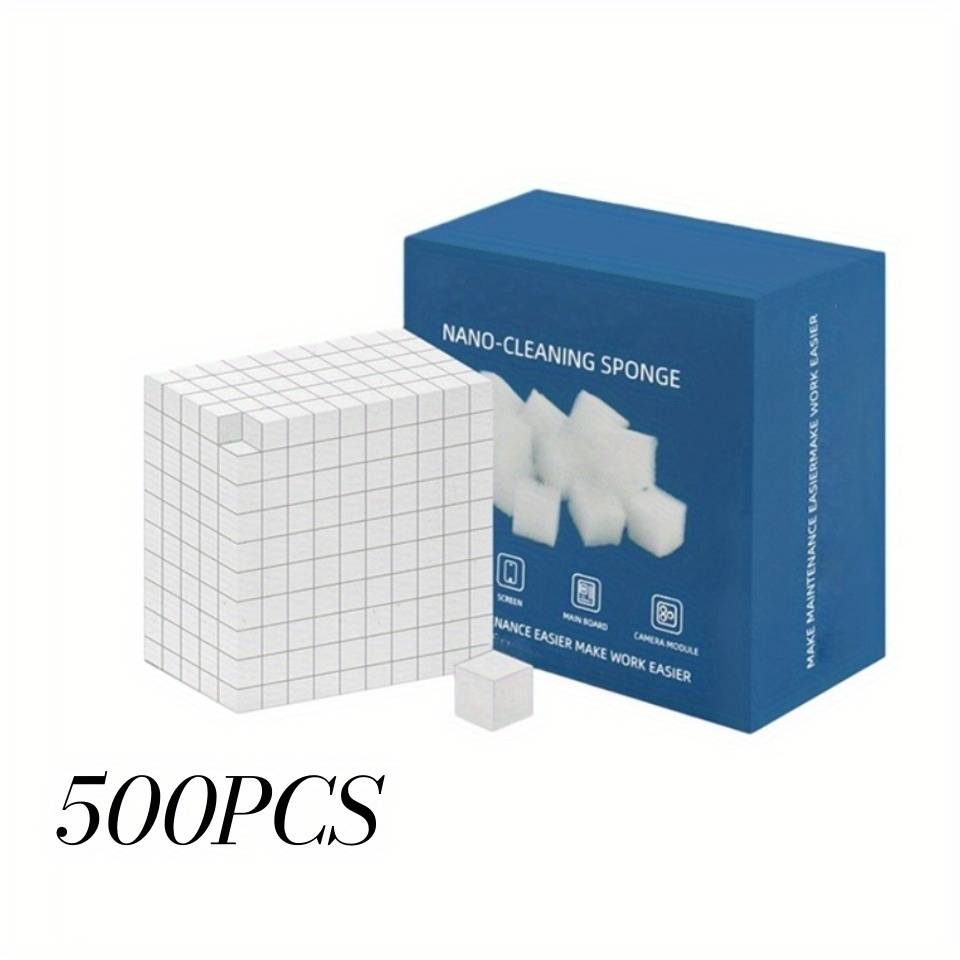 Image of 500pcs Cleaning Sponge Set, High-density Screen & Motherboard Chip Wipes, Non-conductive Rubber Sponges For Electronic Device Maintenance