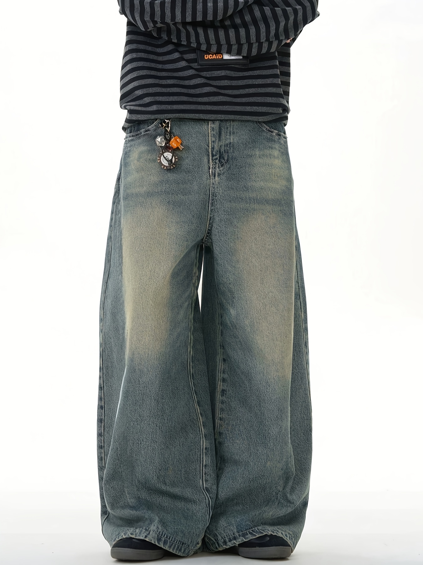 mens loose wide leg jeans boyfriend style unisex y2k