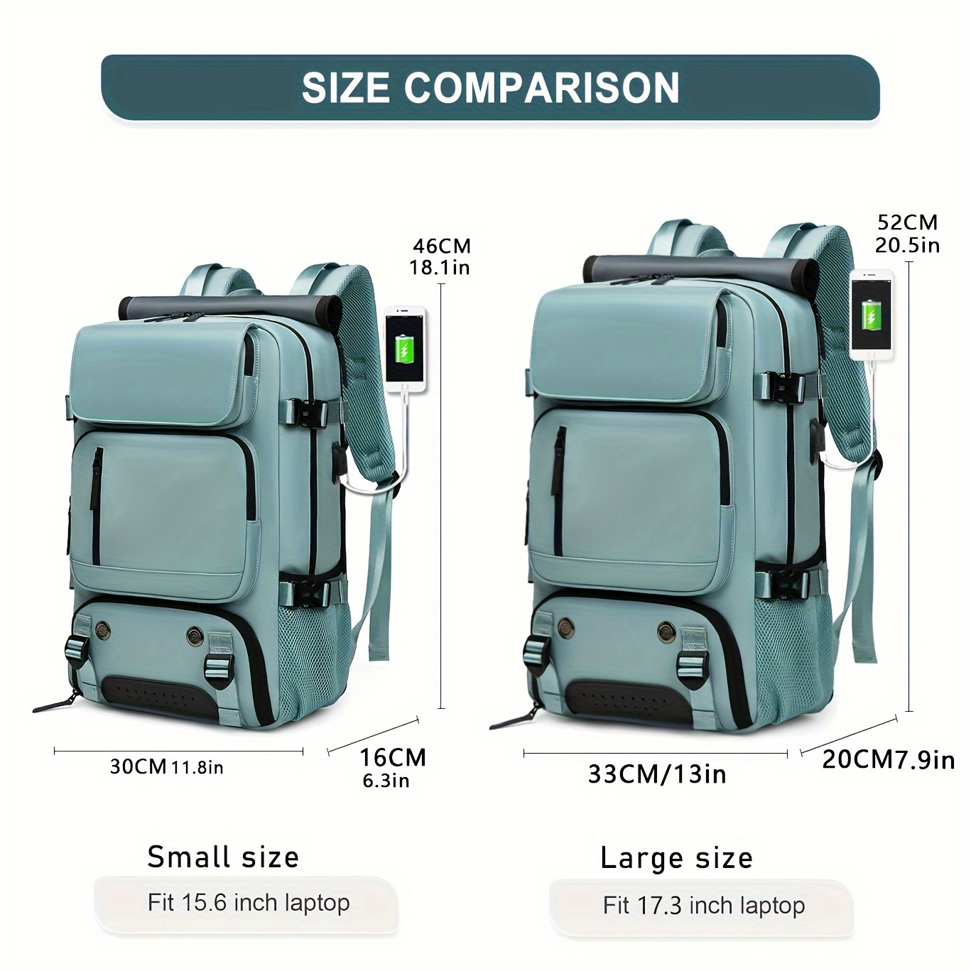Mochila unisex de gran capacidad, doble hombrera, multifuncional 3 en 1, para viajes cortos, mochila para laptop, mochila casual, bolso de equipaje, mochila doble hombrera para hombres, mochila para viajes cortos, mochila para laptop, mochila multifuncional de gran capacidad con puerto USB para carga, correas ajustables y desmontables