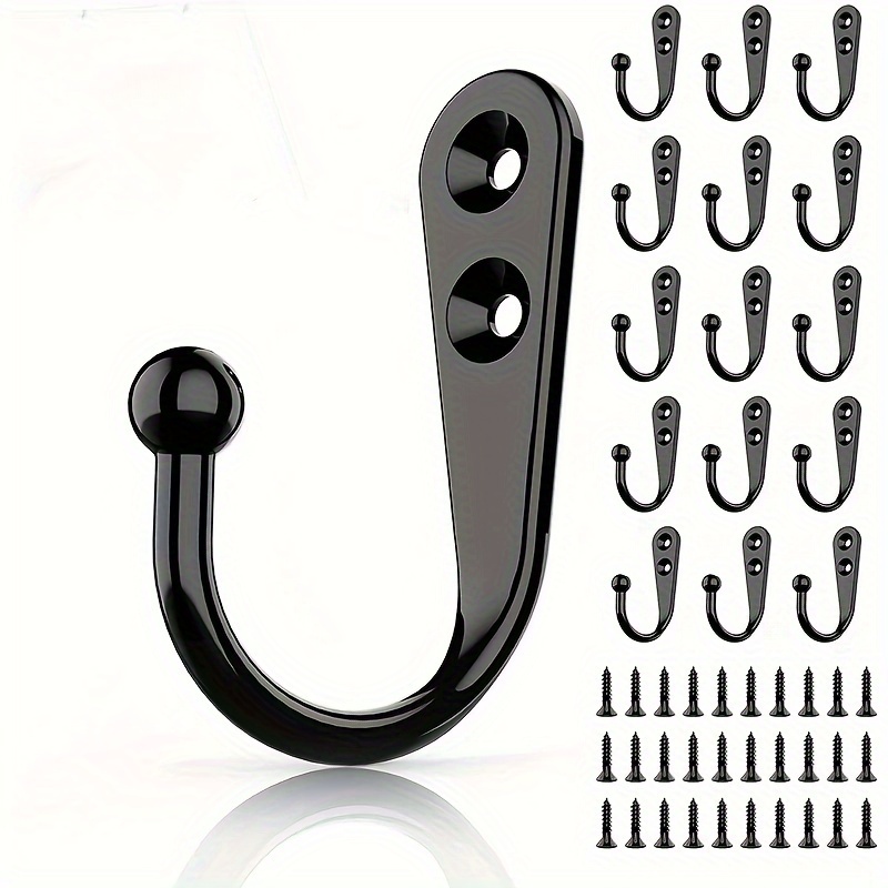 

Wall Mounted Metal Hooks - 6/10/12 Pack Fashionable Coat Hangers, Wall-mount Coat Hooks With Screws For Kitchen, Bathroom Accessories - Heavy Duty Door Hanging Rack