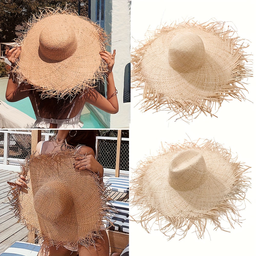 cappello sole a tesa intrecciato a cima Temu Italy