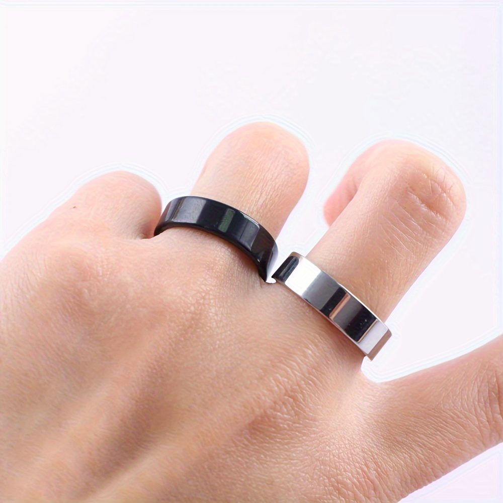 elegant   steel ring set for men and women 10pcs mixed widths 2 4 6 8mm plain polished bands daily engagement party jewelry gift     details 10