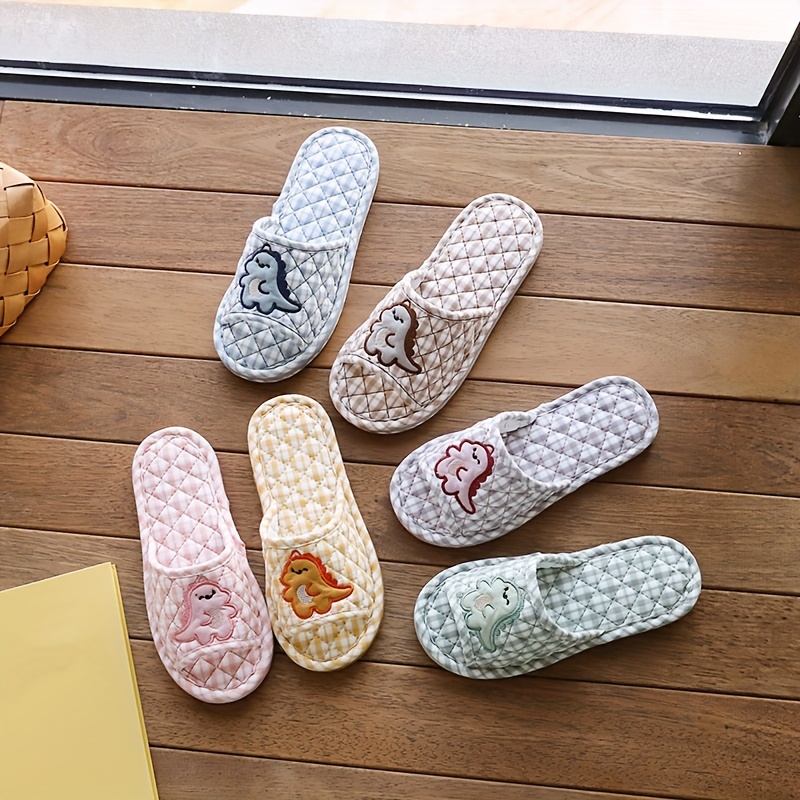 

Cute Cartoon Pattern Slippers, Casual Open Toe Slip On Shoes, Comfortable Indoor Home Slippers