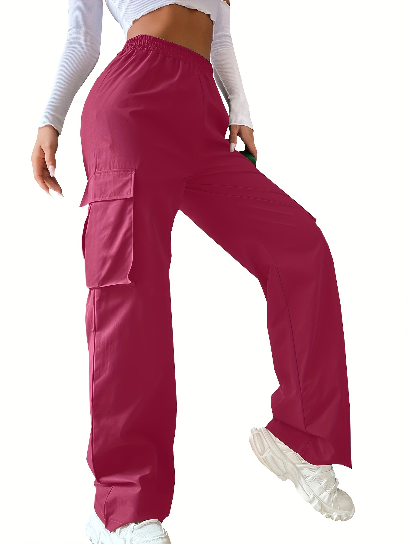 Womens Loose Cargo Pants Street Big Pocket Low Waist Sweatpants Drawstring  Casual Loose Lightweight Sweatpants, Pink, Small : : Clothing,  Shoes & Accessories