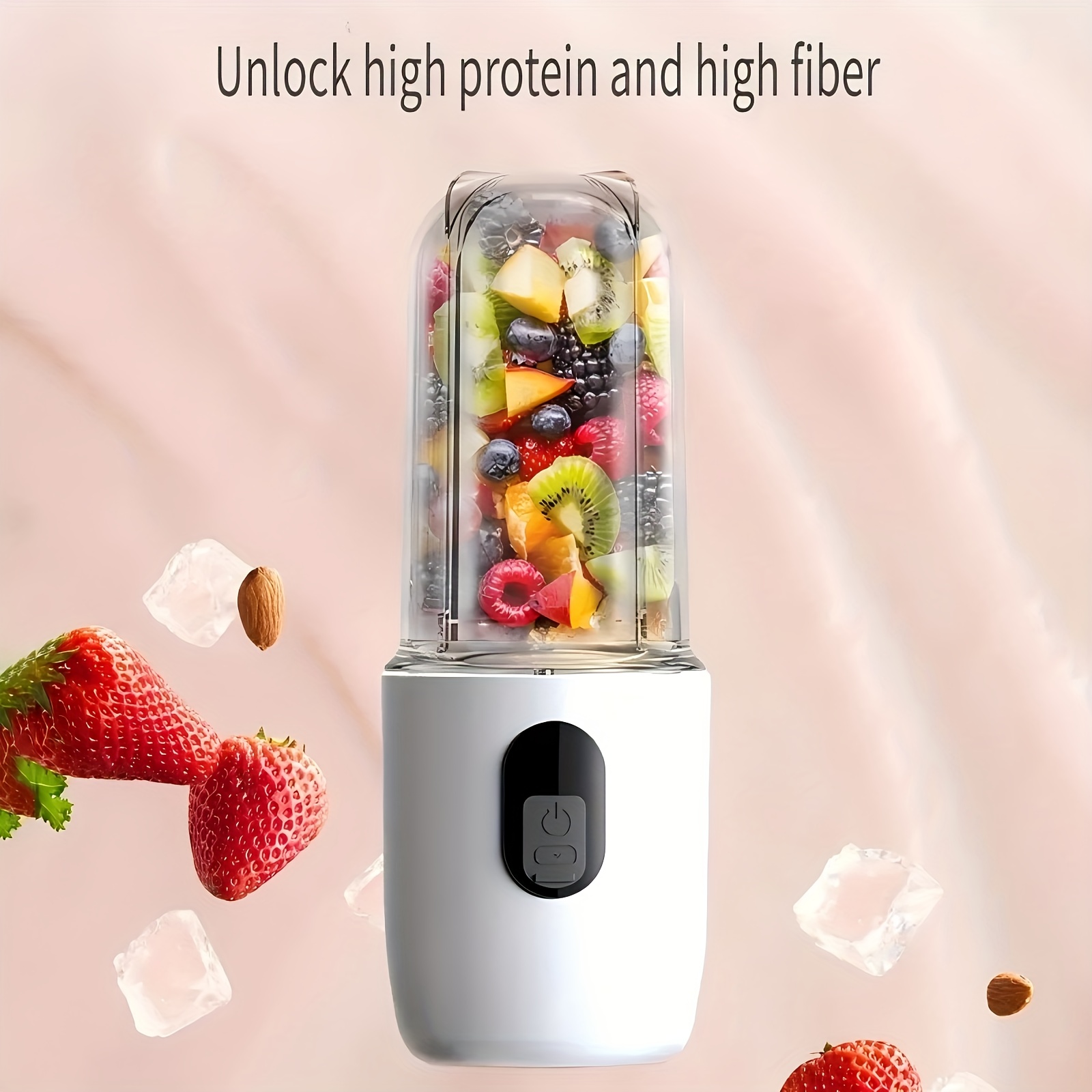 Portable Personal Blender 17 Oz/500 Ml Juicer, 40W Personal-Sized Blender, Perfect for Smoothies, Ice Blending, Juicing, And Food Processing, Suitable for Home, Office, Gym