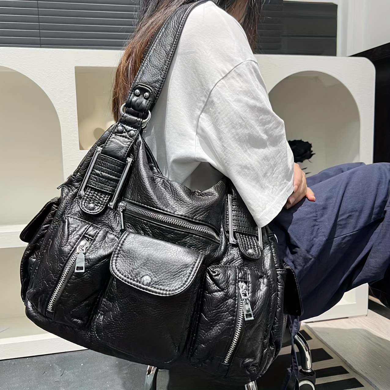 ✧極美品　ANNASUI y2k　Charm　totebag　leather Y2K Remake Handmade Tote Bag Punk Leather Bag Crossbody Bag