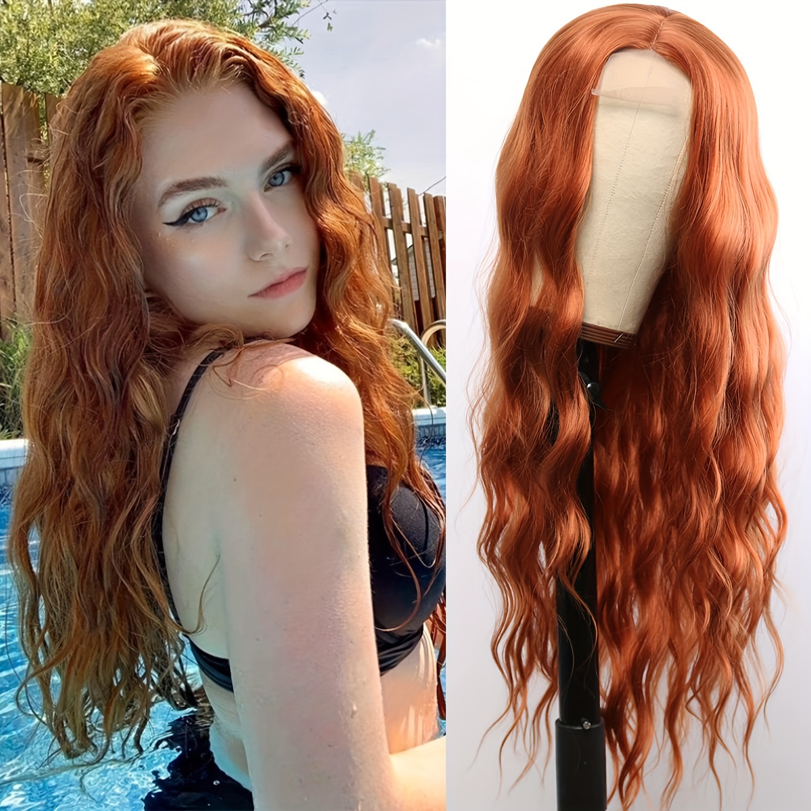 4x1 lace front wigs long glueless Temu