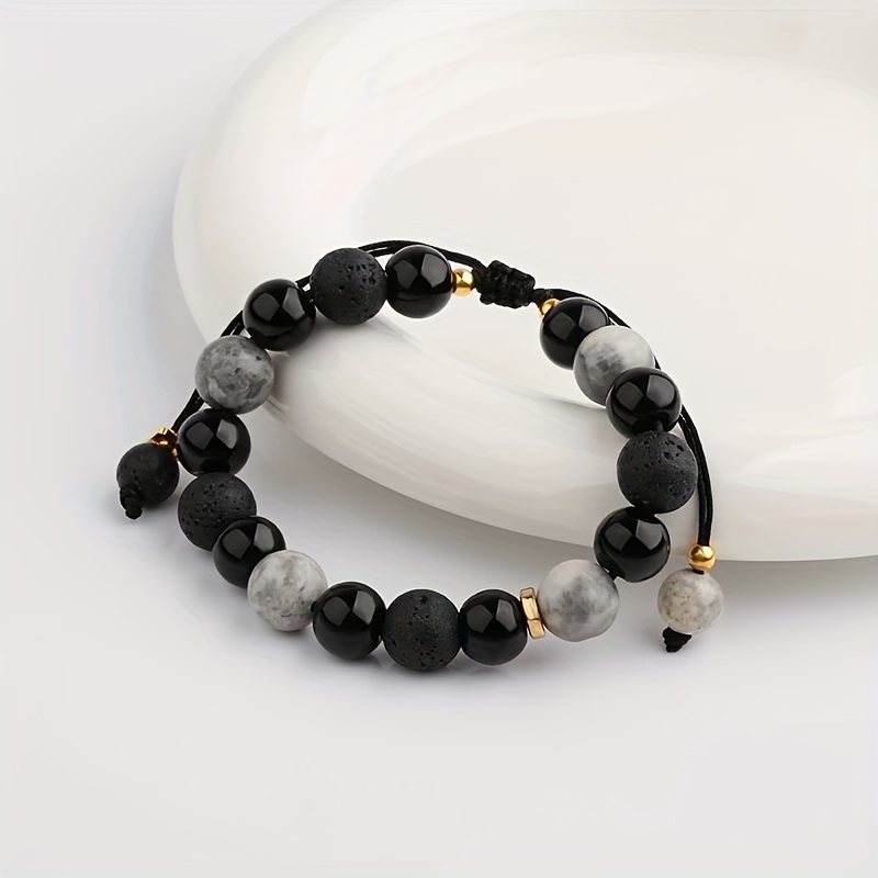 Geometric Beaded Bracelet for Men
