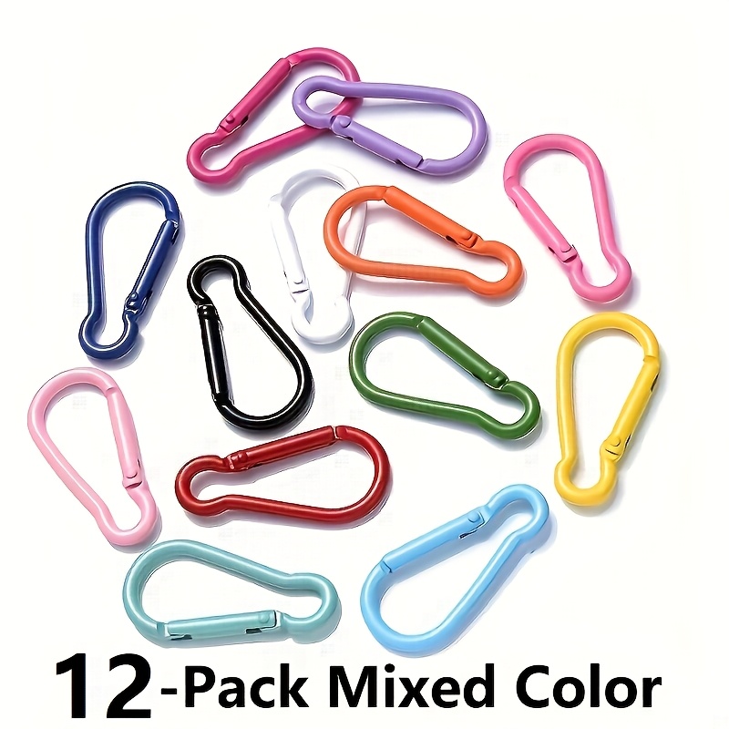 TEMU Set da 12 pezzi, Materiale in ferro resistente, Colori misti casuali, Aggiunte multifunzionali e clip per portachiavi