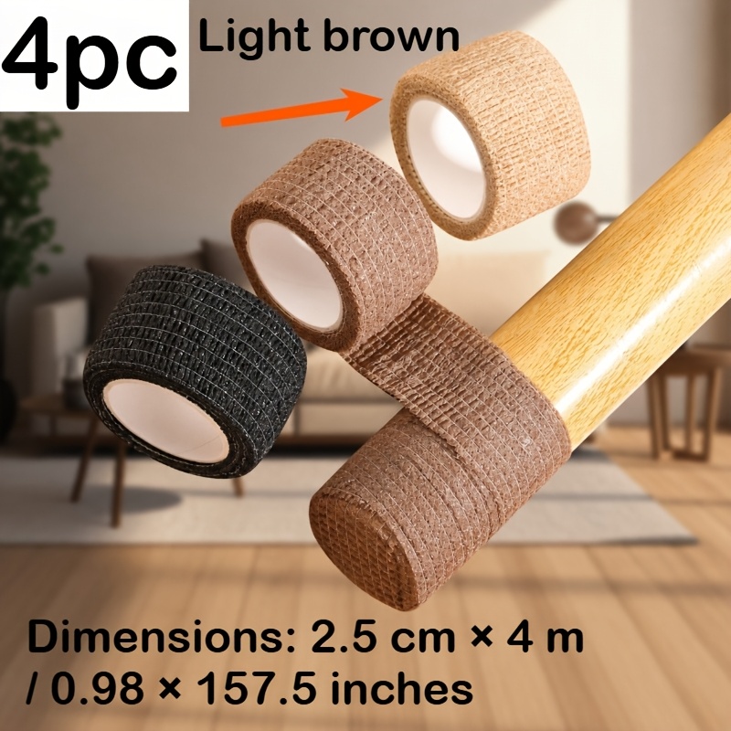 TEMU 4 Rolls * 4 Meters, Total 16m/629 Inches, Furniture Anti-slip And Noise-reducing Tape, Thickened Self-adhesive Anti-slip Strips, Protects Floors
