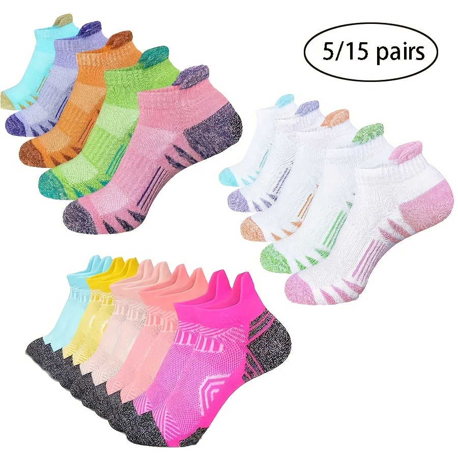 

Comfortmax 5/15pcs Ankle Socks - Breathable, Cushioned Athletic Liners With Arch Support & Low-cut Design For Running & Casual Attire