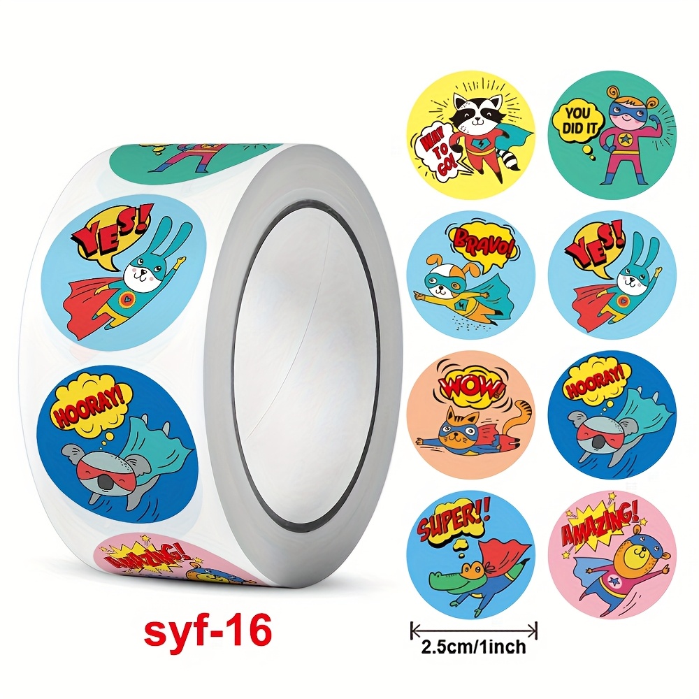 500pcs/roll 2.5cm Motivational Reward Stickers, Gift Box Decorative Sealing Labels