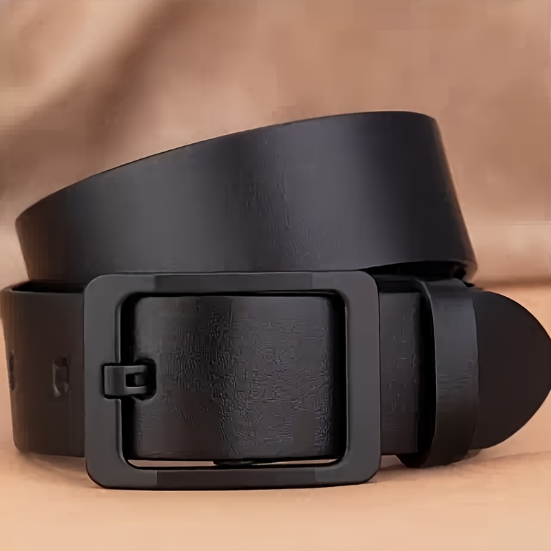 Men's Genuine Leather Belt, Classic Minimalist Style, Suitable for Both Business and Casual Occasions, Adjustable Design, Ideal as a Gift for Friends, Durable Metal Alloy Buckle