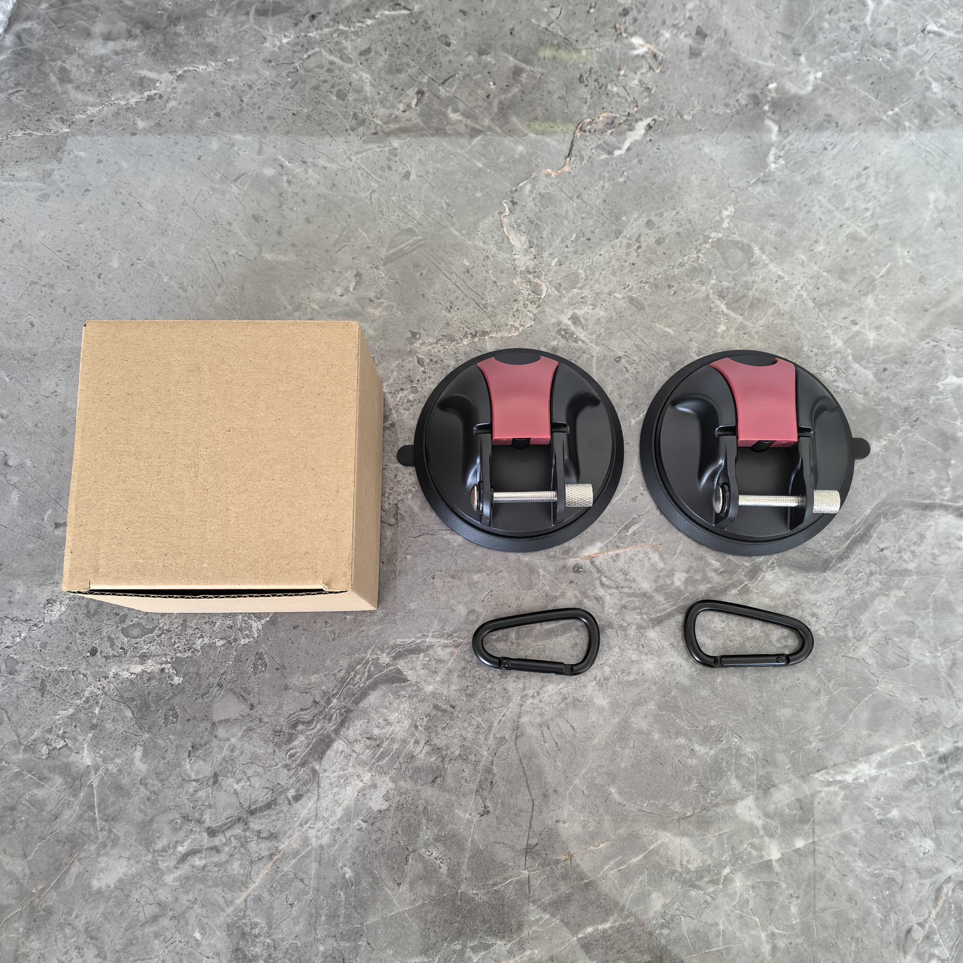 Image of 2pcs Heavy Duty Camping Suction Cup Hooks With Metal Clasps - Strong Screw-mounted Vacuum Anchors For Car Awnings, Tents, Rv, - Plastic/metal Hooks For Outdoor Accessories