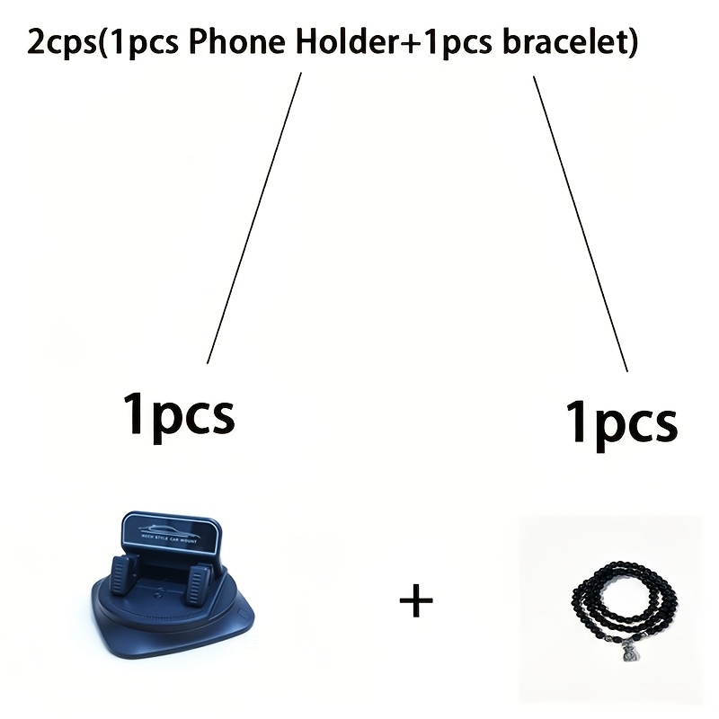TEMU 2 piezas (1 soporte giratorio 360° para teléfono de coche + 1 pulsera), de ABS con almohadillas antideslizantes. opción ideal para salpicaderos,