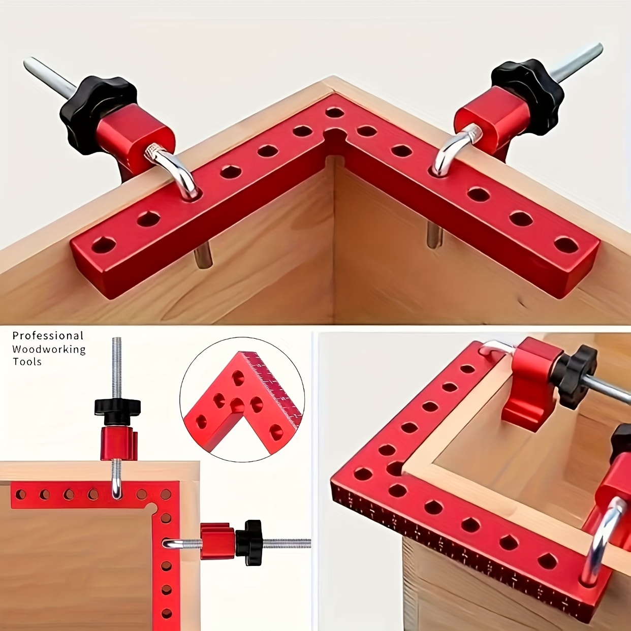 E-shop 7-teiliges/1 Set 90-Grad-Präzisionspositionierungs-Winkelhalterung für präzises Holzbearbeiten, Schreinerwinkel, Fotorahmen, Box, Schrank- und