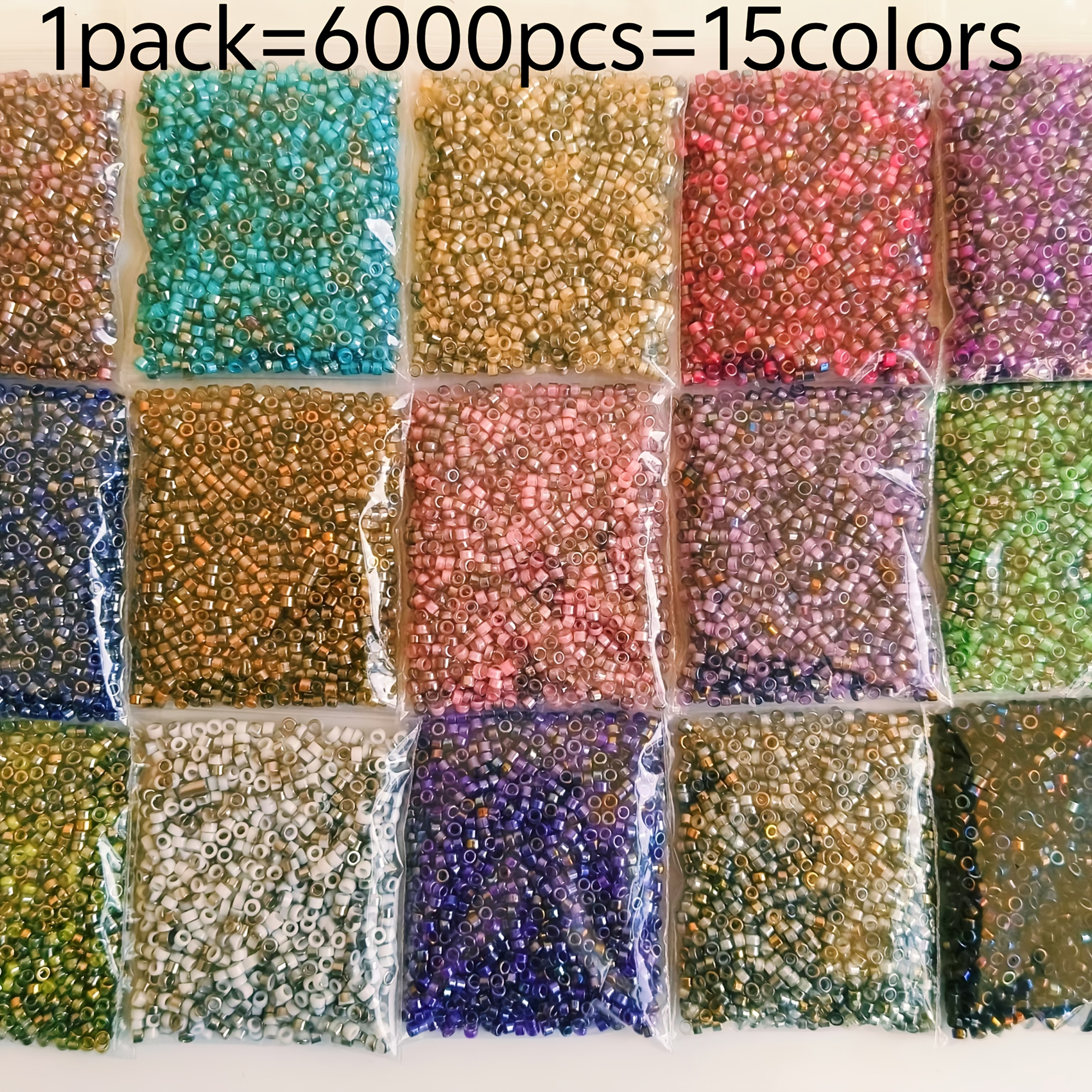 

6000pcs Vintage Glass Seed Beads Set, 2.5mm , Assorted Colors, Beaded Craft Supplies, With Making Kit For Bracelets, Necklaces, & Day Gift