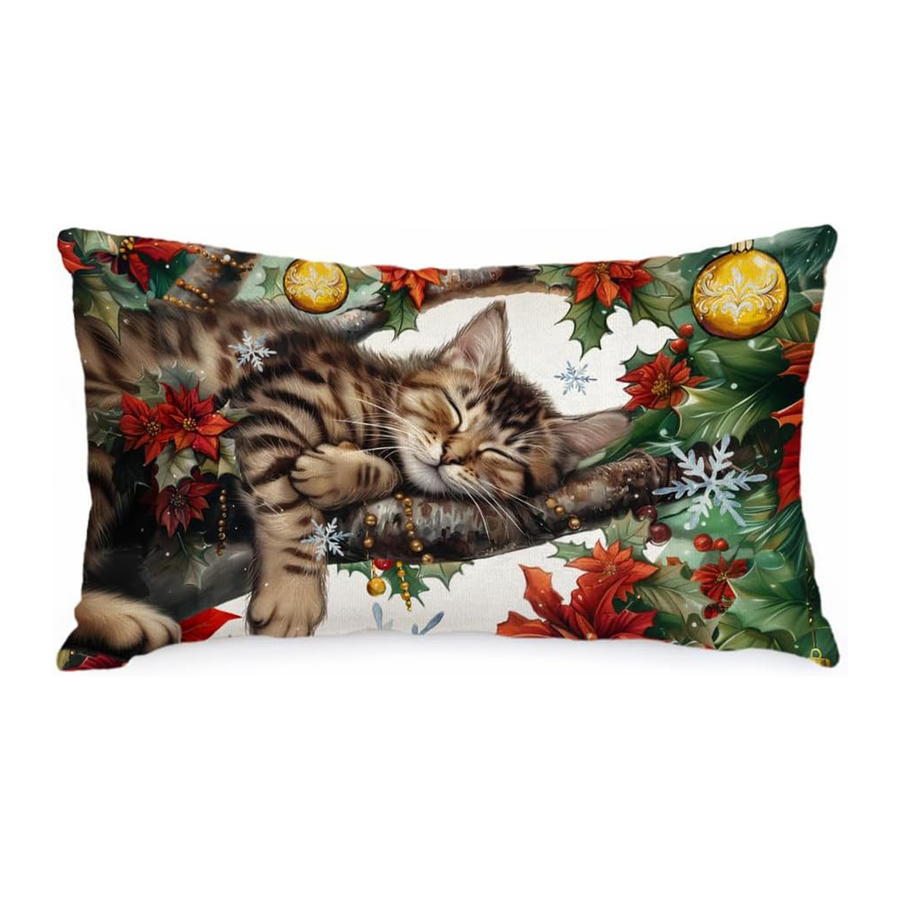 

1pc, Christmas 12x20 , Cat & , Decor, Polyester, , , Multiple , For Sofa