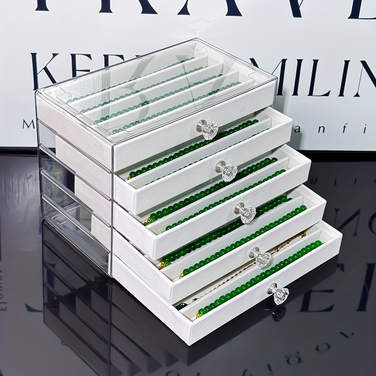 Desktop Jewelry Organizer, Multi-Layer Storage Box