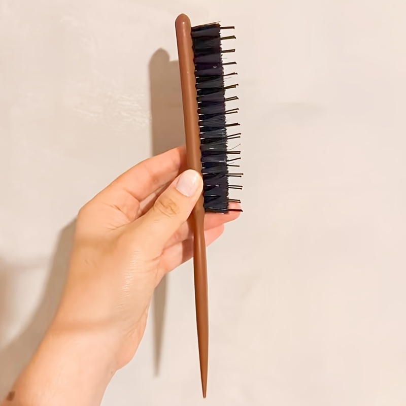 Image of 1pc Bristle Tail Comb, Synthetic Bristles And Artificial Bristles, Designed For Scalp Massage And . Suitable As A Styling Tool For Normal Hair