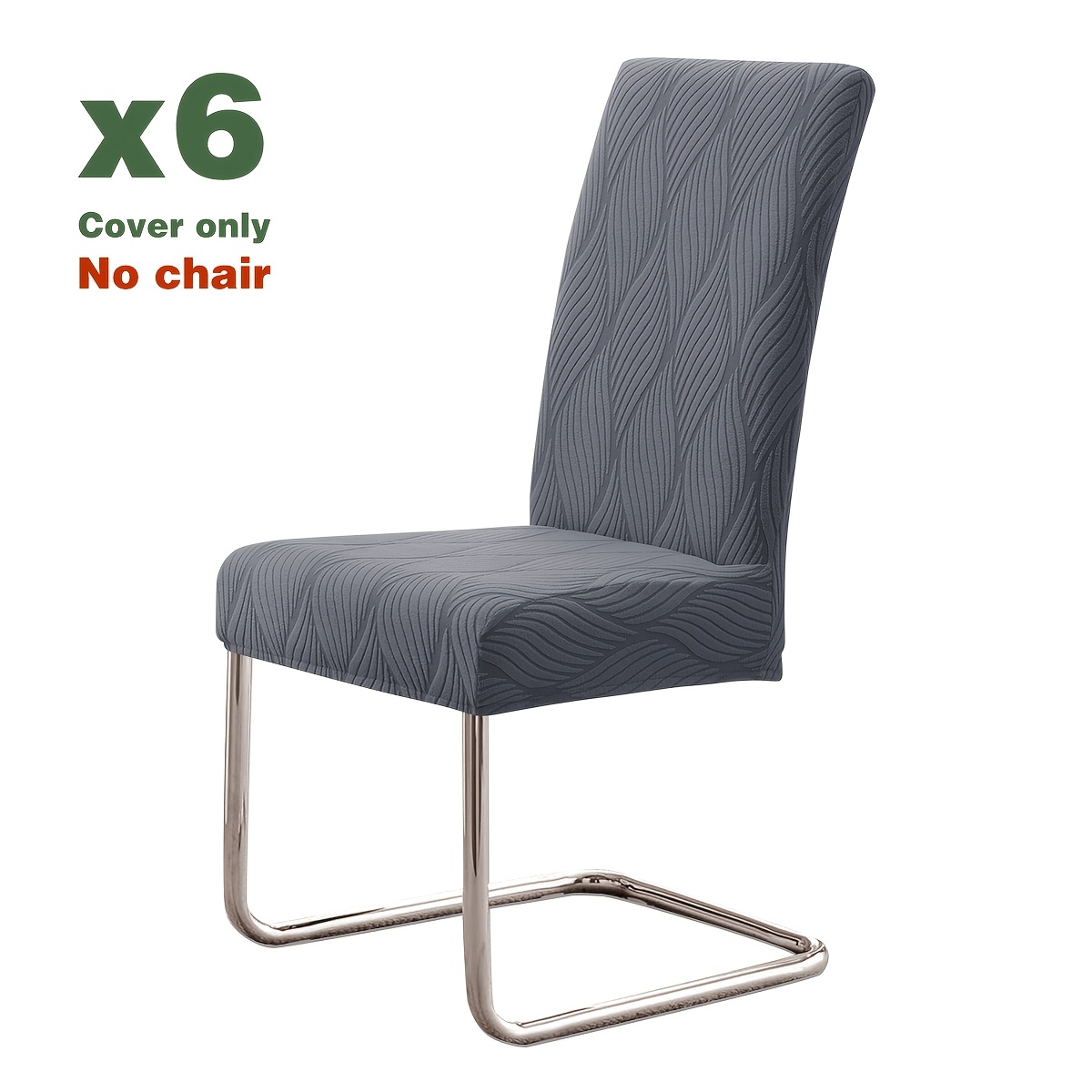 4/6pcs Wavy Jacquard Chenille Metal Leg Chair Covers, Office Chair Protectors, , Suitable For
