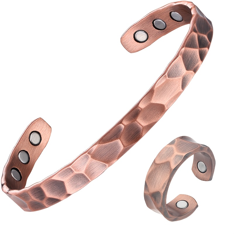 Copper Magnetic Adjustable Cuff Bangle Bracelet for Women & Men