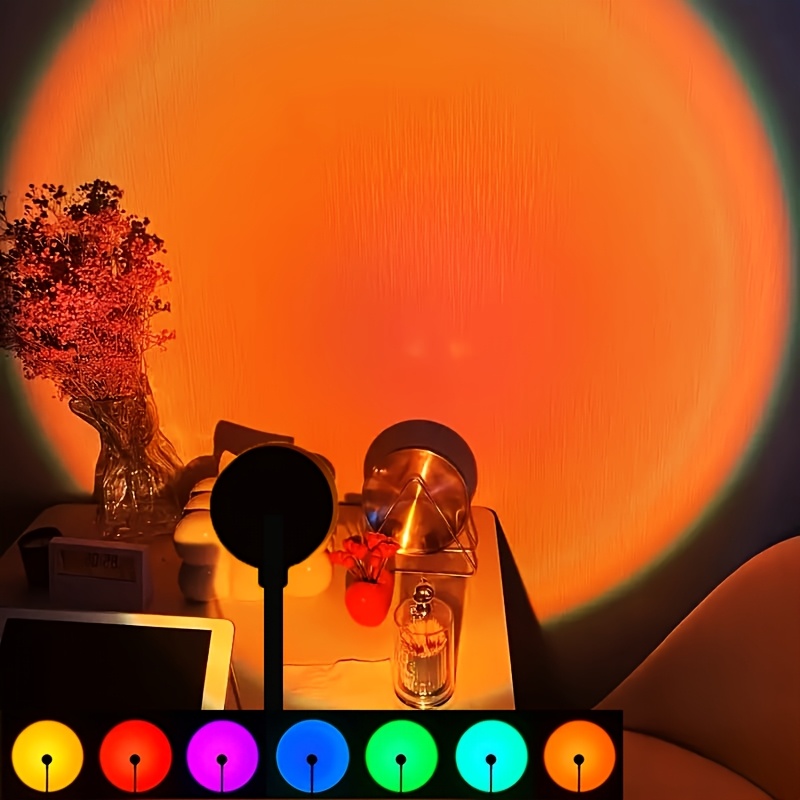 TEMU Lumière LED Colorée, Couleurs Réglables, USB Plug-And-Play, Rotation à , Éclairage , Convient pour la Décoration Murale de Fête