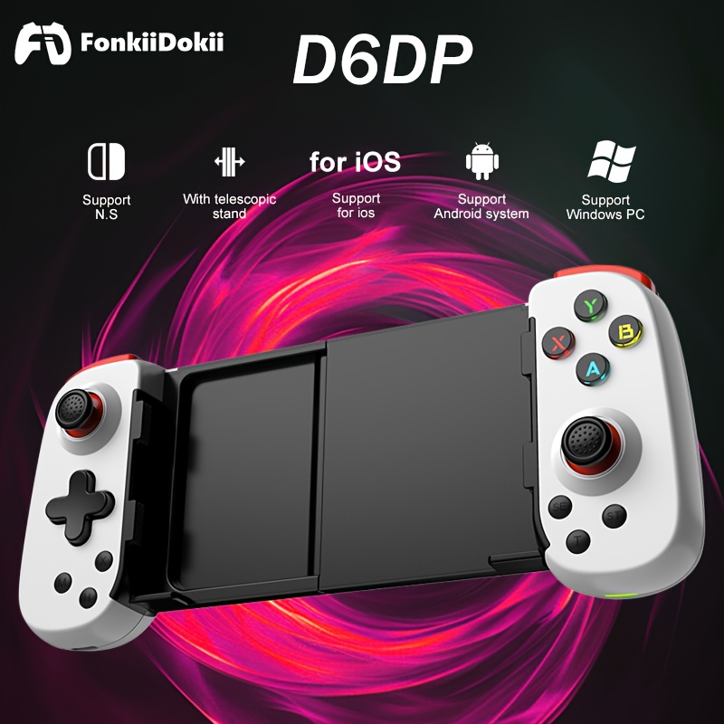 Fonkiidokii Wireless Mobile Game Controller, Dual Motor Vibration, Carbon  Film Joystick, Cool LED * Supports Wired/Wireless, BT Connection,  Compatible with * PC, Switch, Ios, Not Compatible with PS4, 