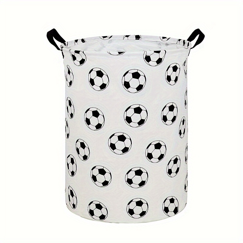 

1pc Large Soccer Patterned Storage Basket, Laundry Basket/bathroom/home Decor/foldable Storage Box, Baskets/boxes/clothes, Laundry Baskets