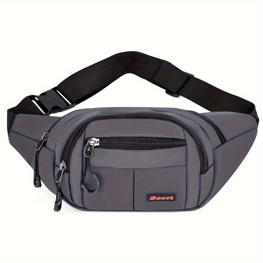 TEMU Manxisi Casual Waterproof Fanny Pack For Men And Women, Lightweight Nylon Waist Bag With Adjustable Strap, Closure, Lined, Hand , Large For Business, Sports, And