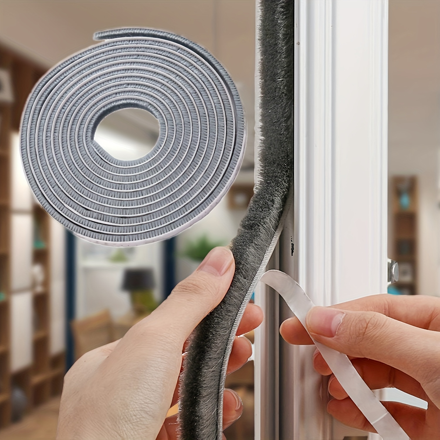 

32.8 Ft Self Adhesive Seal Strip Weatherstrip For Windows And Doors House Soundproofing, Windproof, Dustproof, Stronger Stickiness 0.35 Wide X 0.2 Inch Thick