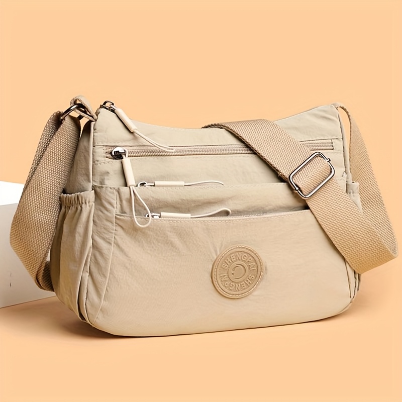 TEMU New Durable Nylon Fabric Multi-compartment Multi-pocket Adjustable Shoulder Strap Crossbody Bag [preferred Bag Style], Logo Color Random