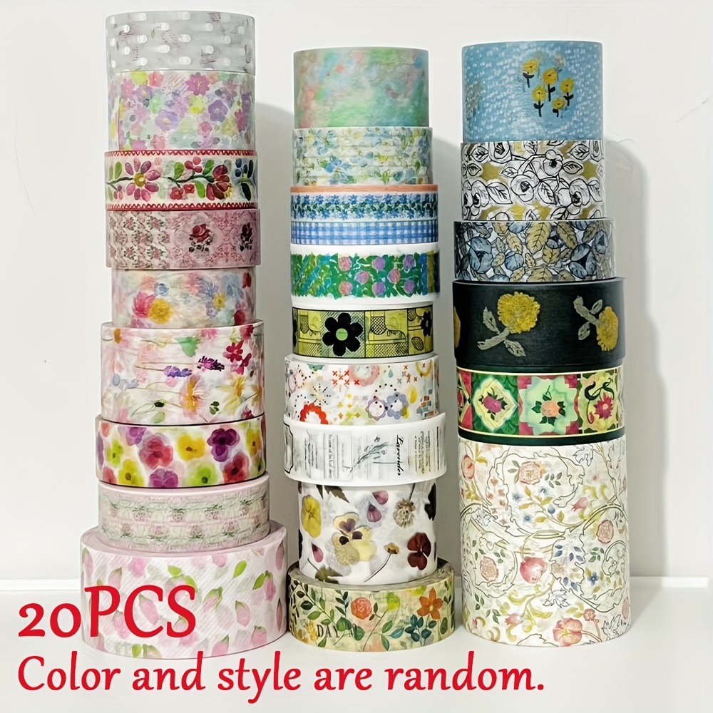 E-shop 40 Stück 20 Stück Zufällig Bedrucktes Klebeband, Abreißbares Klebeband, für Scrapbooks, Bastelarbeiten, Tagebücher, Geschenkverpackungen,