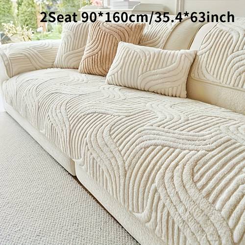 a plush non slip sofa cushion cover pet proof breathable decor for living room bedroom or office