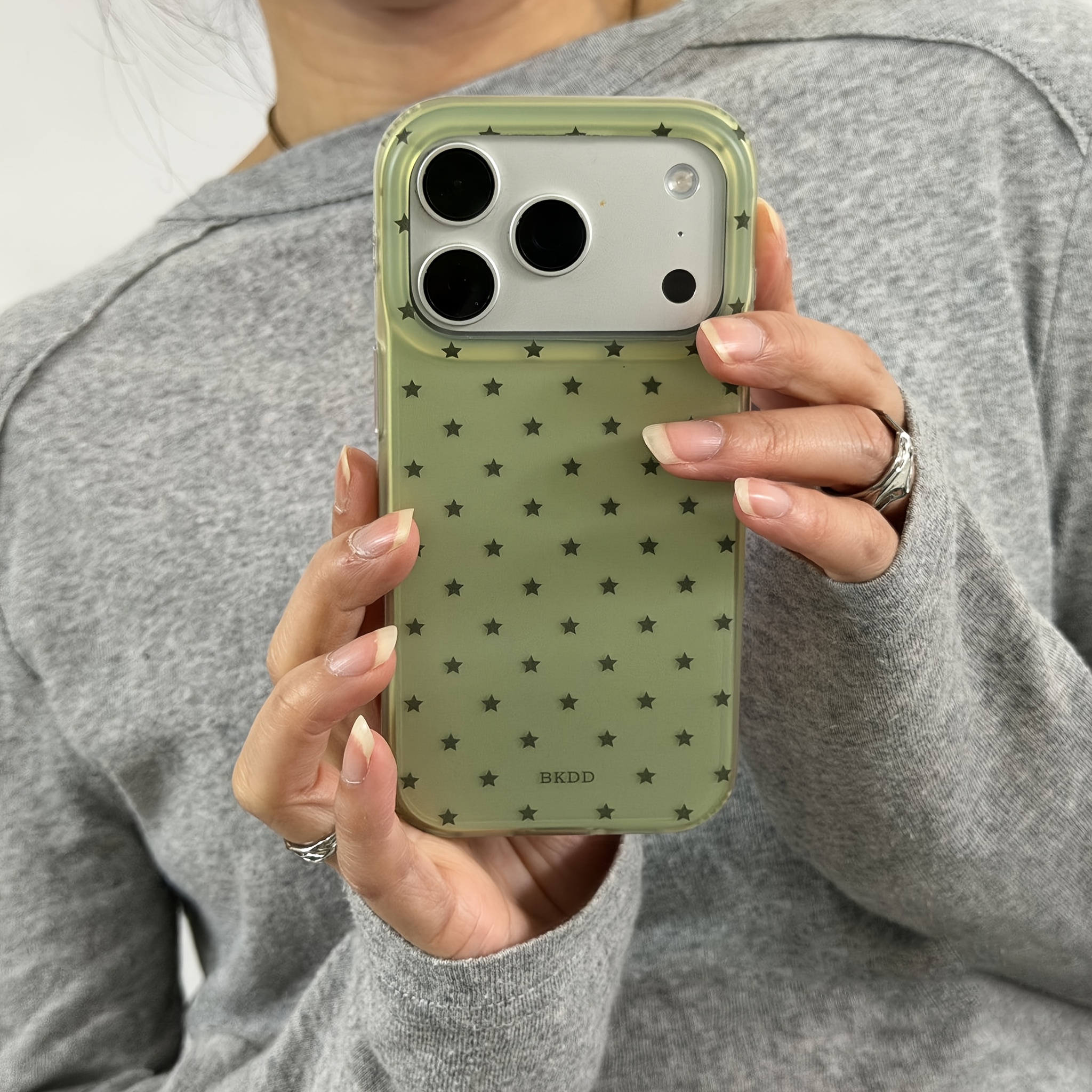 TEMU Phone Case: Korean-style Spring Blue, , Light Pink, And Light Purple Star Phone Case, Beautiful Full-coverage Drop-proof Protective Cover.