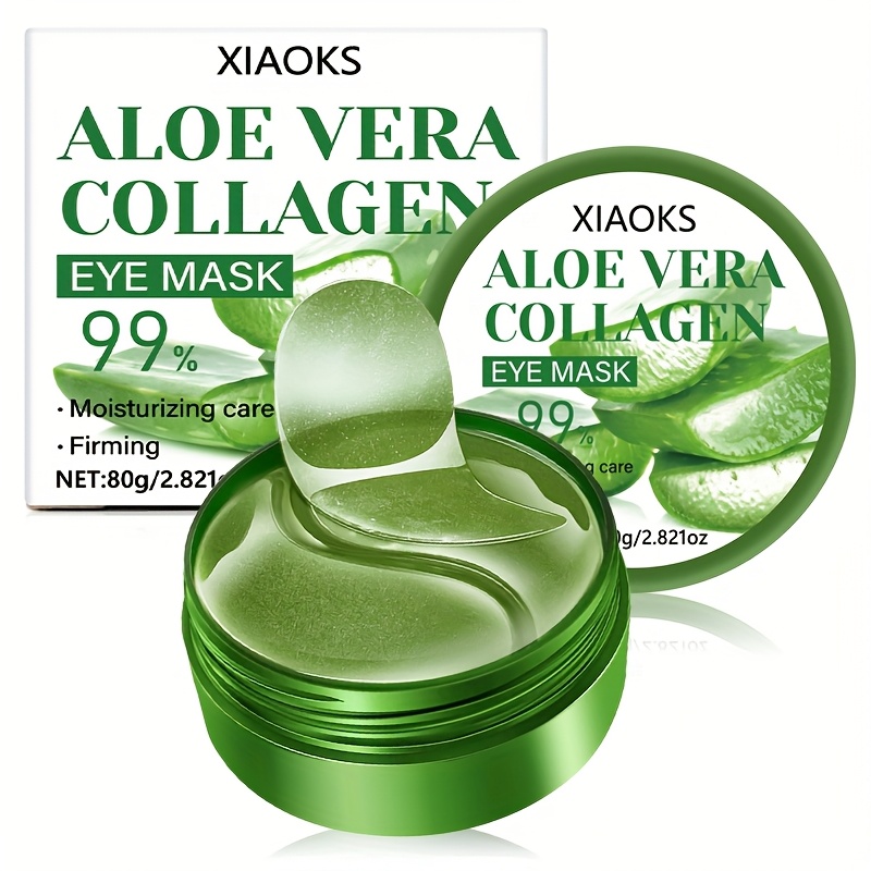 Image of 60pcs Aloe Vera Collagen Eye Mask- Wrinkle & , Under Eye Patches, Moisturizing, Lift & Firm, Skincare, Wrinkles Fine Line, Etc.for Puffy Eye & Dark Circles, , Aging Signs