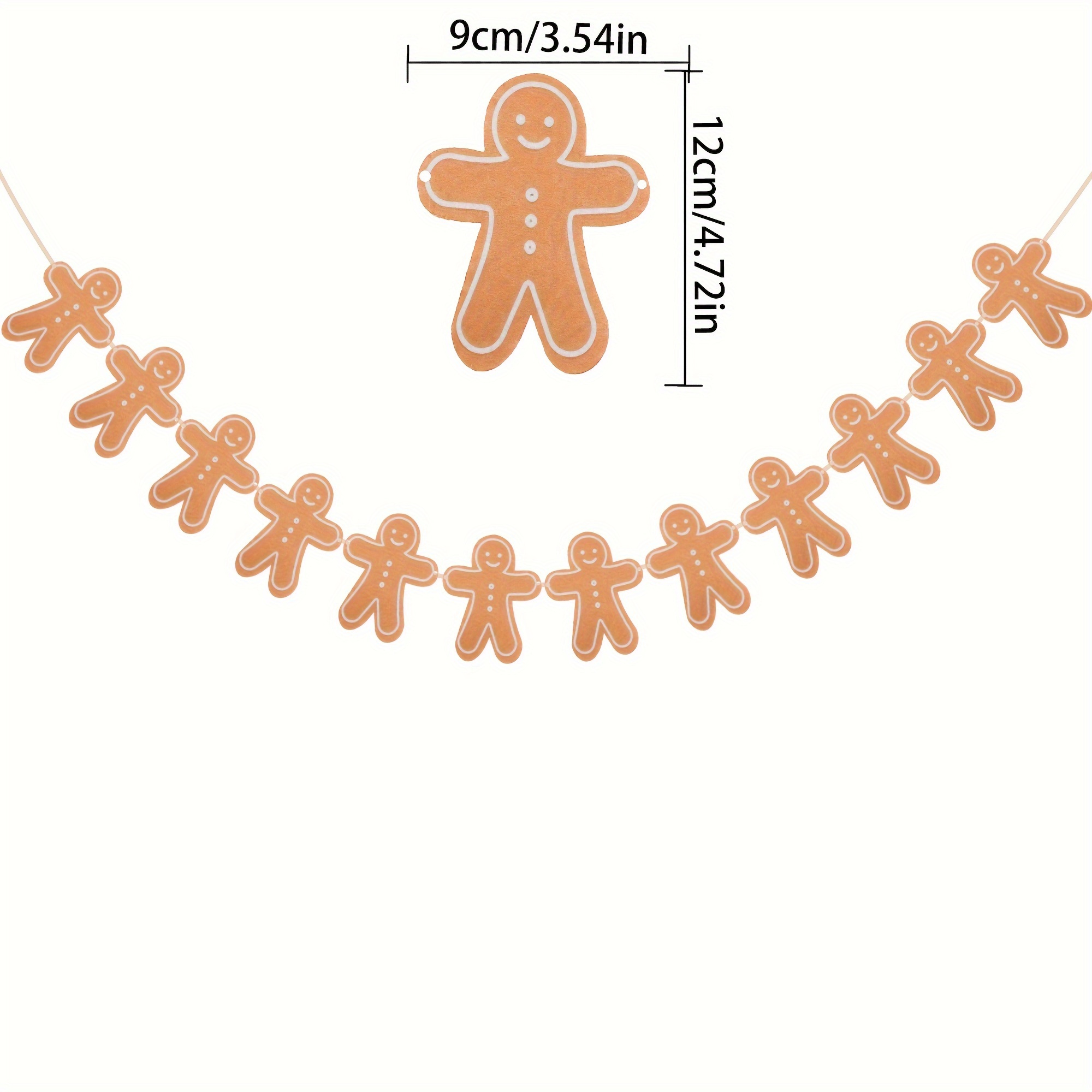 TEMU Christmas Gingerbread Man Felt Pull Flag Banners Scene Decoration Banners Pull Flags 12pcs