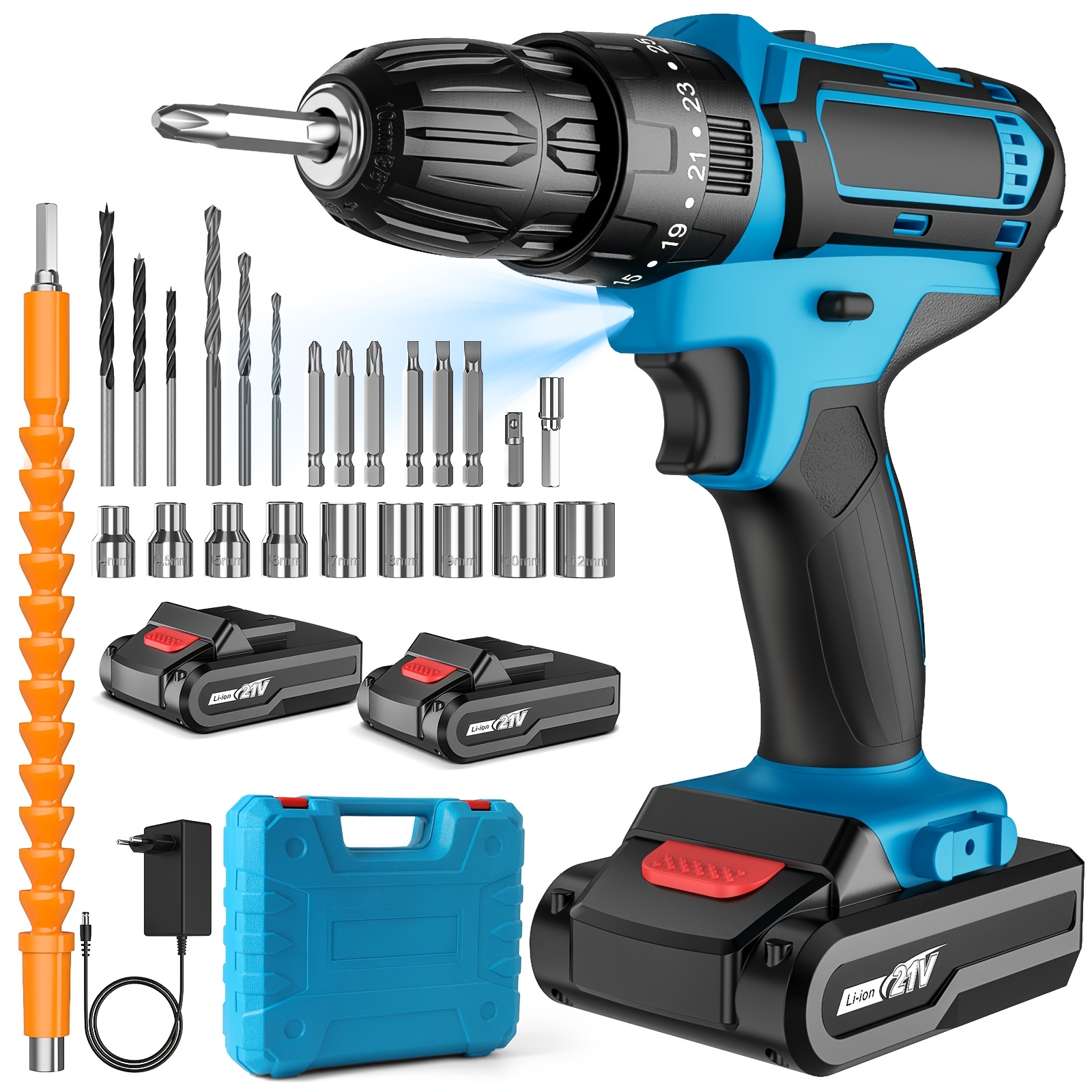 Image of Impact Drill With Rechargeable Lithium Battery, 1350rpm, Multifunctional Screwdriver