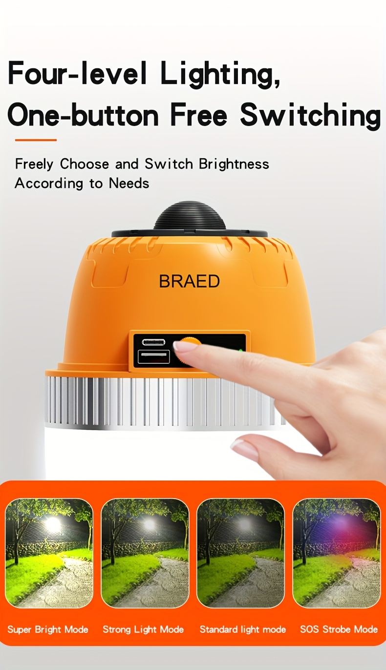 rechargeable led camping lantern camping essentials long lasting 4   camping   bank lantern flashlight for camping emergency power outages Product details 6